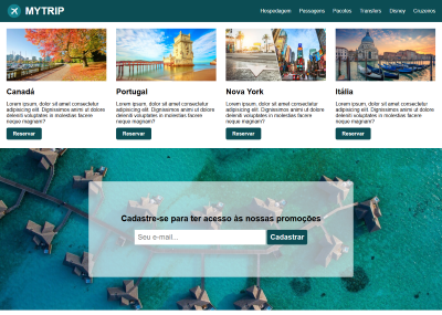 Página de viagens